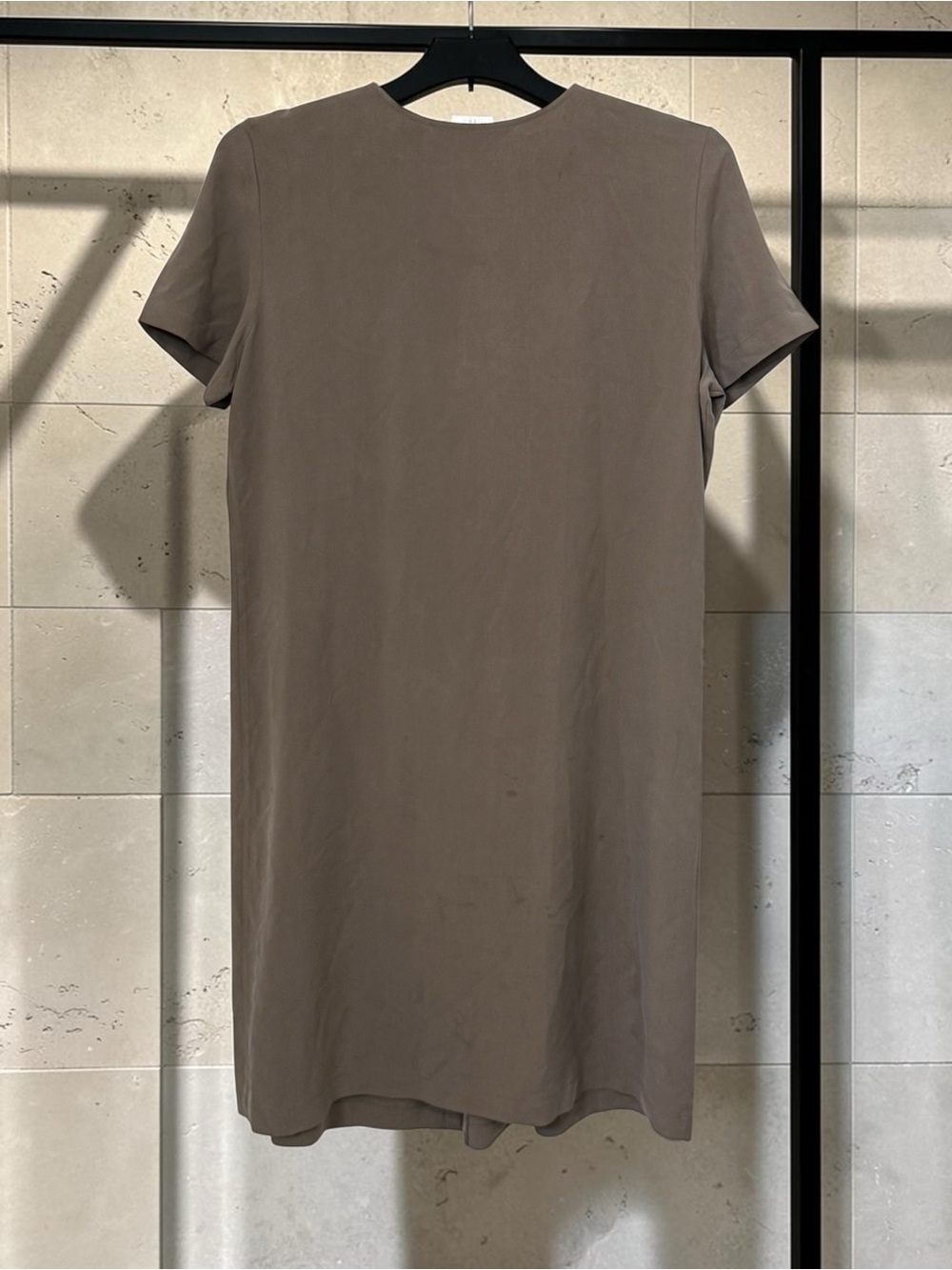 Orvis Taupe Short-Sleeve Button-Front A-Line Dress - Picture 5 of 5